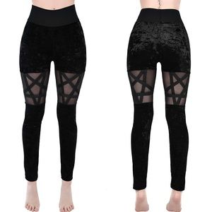 killstar velvet pentagram hellion leggings